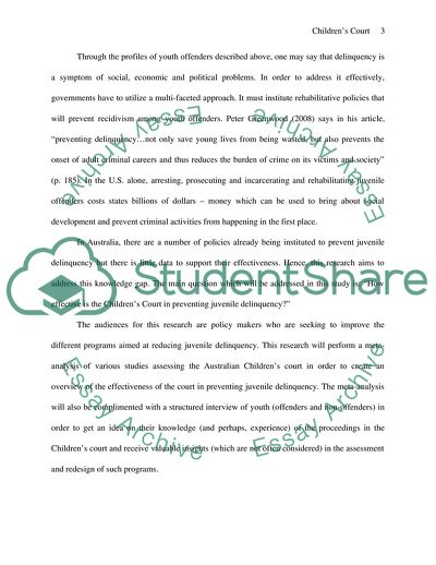 Childrens Court in Preventing Juvenile Delinquency