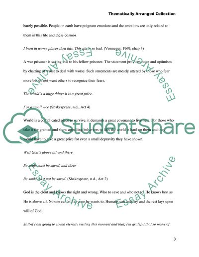 Thematically Arranged Collection