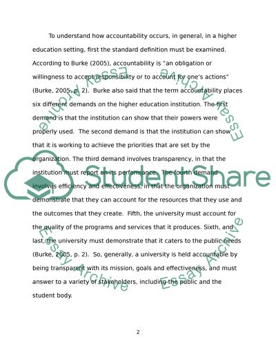 How does term accountability from a legal viewpoint impact higher education