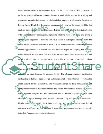 Customer Loyalty in Renaissance Beijing Capital Hotel