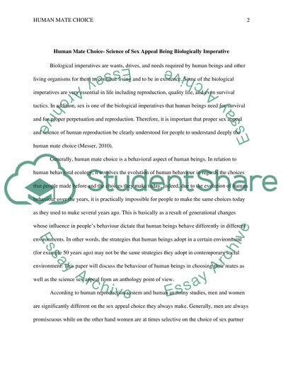 Science of Sex Appeal Being Biologically Imperative