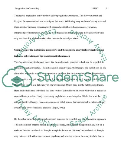 Integration in Counselling