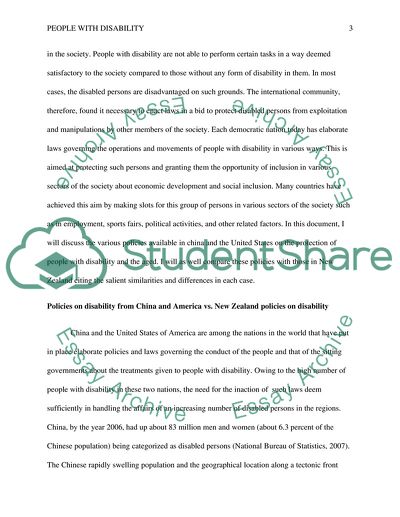 International Developments of New Zealand Policies to Disability and Aging People