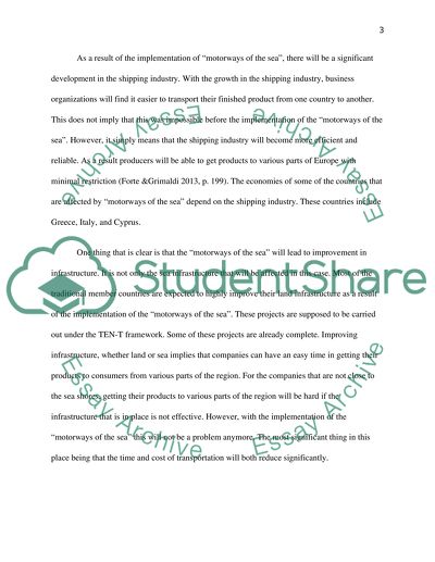 Motoreays of the sea improve access to markets throughout Europe