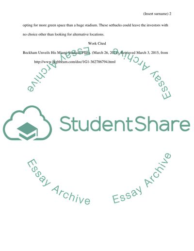 Beckham&apos;s plan to build a new stadium for soccer in Miami