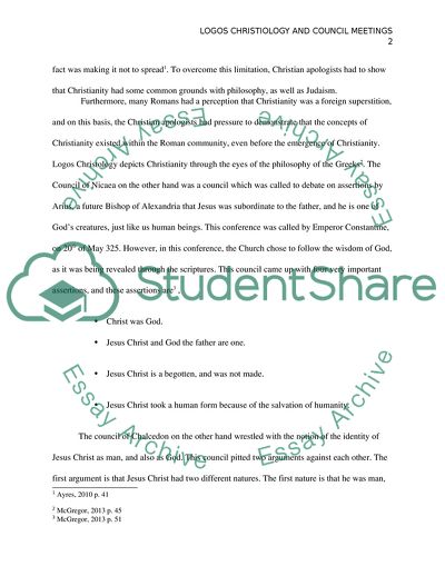 Logos Christology and Council Meetings