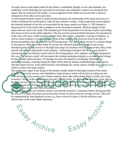 The Business Design Model for Modern Airlines