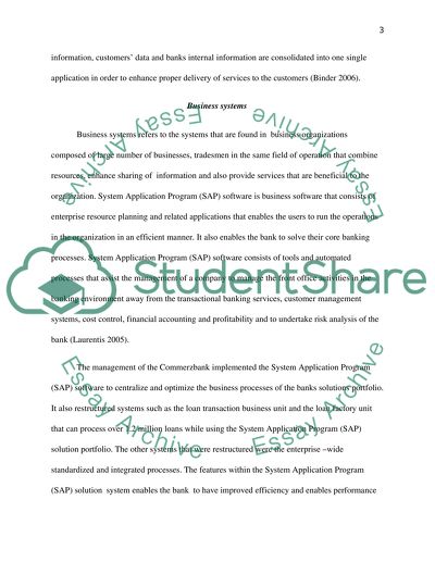 Commerzbank System Coursework Example Topics And Well Written