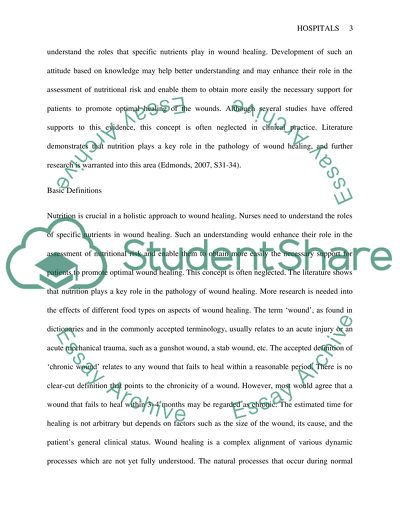 The Importance of Nutrition in Wound Healing