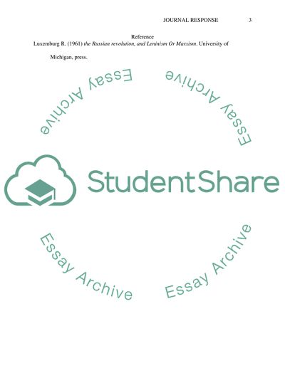 Response to the Article on Socialism