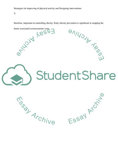 Strategies for Improving Physical Activity and Designing Interventions