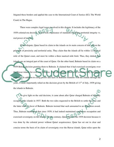 Qatari and Bahraini conflicts over Hawar Islands in ICJ (international court of justice)