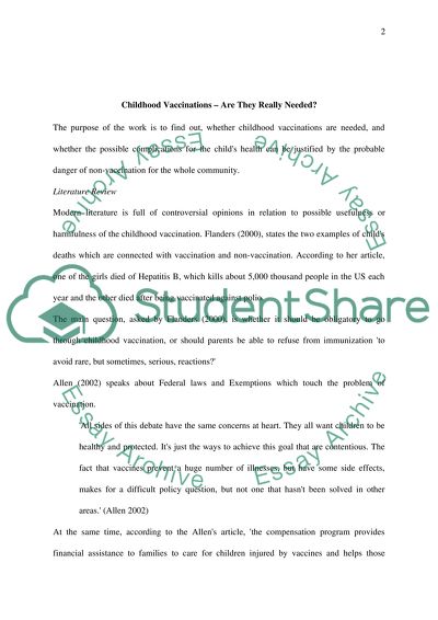 Childhood Vaccinations Are They Really Needed