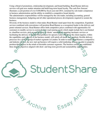 Business Plan of Road Runner