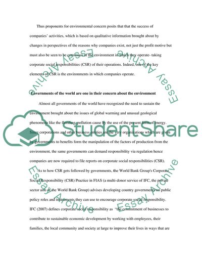The Recent Debate on Environment Published Financial Statements of UK