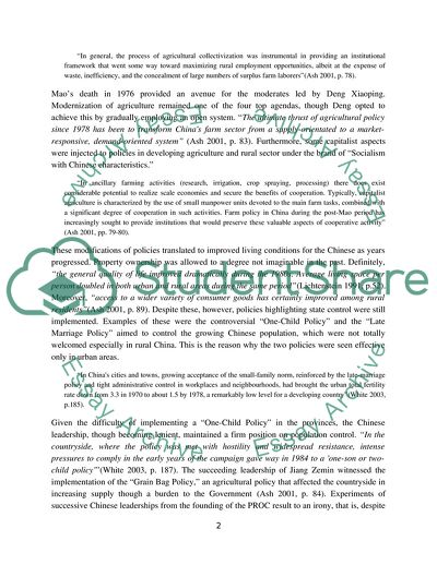 Countryside Development in the Post-Mao Period