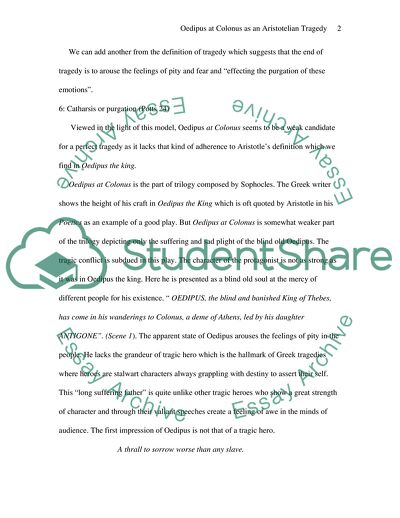 Tragedy Oedipus in Colon by Aristotle