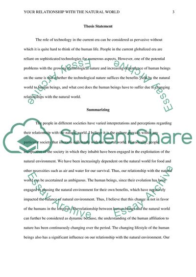 Your Relationship with the Natural World