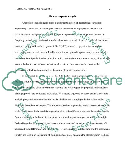 Ground Response and Seismic Slope Stability