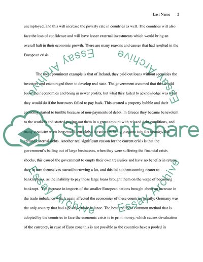 The Sovereign Debt Crisis in the Euro Region