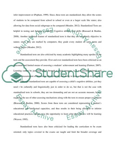 Standardized Tests and Informal Reading Assessments