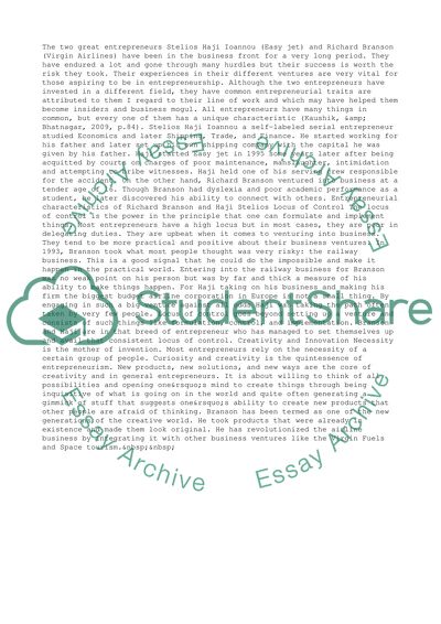 Personality Traits of Entrepreneurs