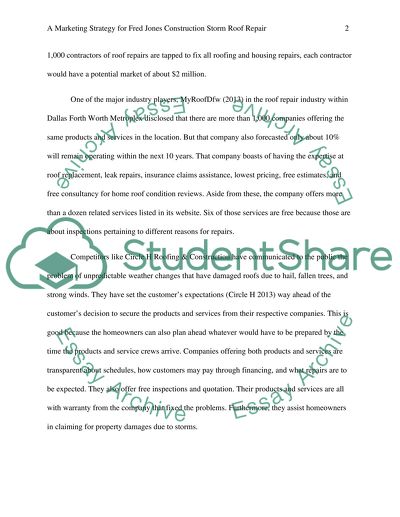 Marketing Strategy for Fred Jones Construction Storm Roof Repair