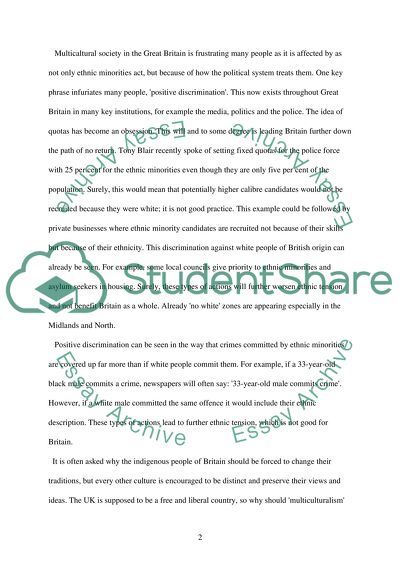 Ethnic Minorities Change in Great Britain