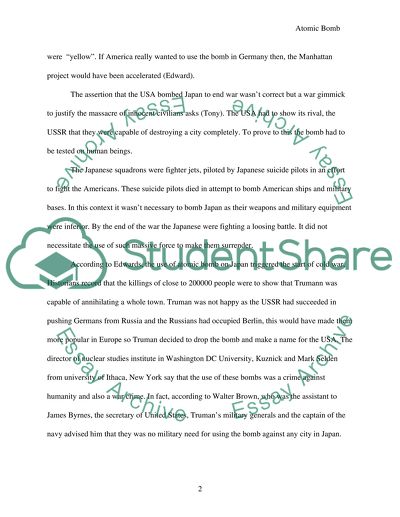 The Decision to Drop the Bomb