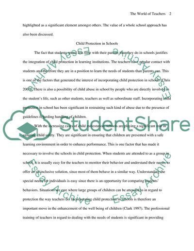 The World of Teachers: Child Protection