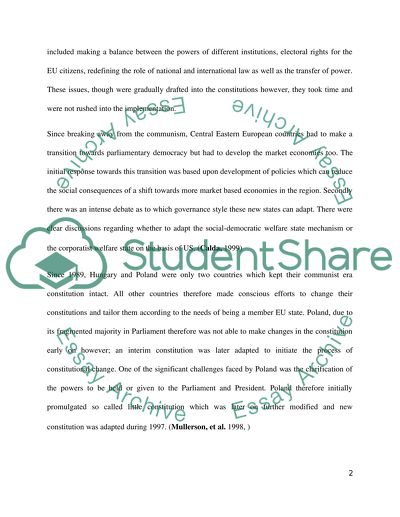 Problems Associated With Constitutional Design in Central and Eastern Europe