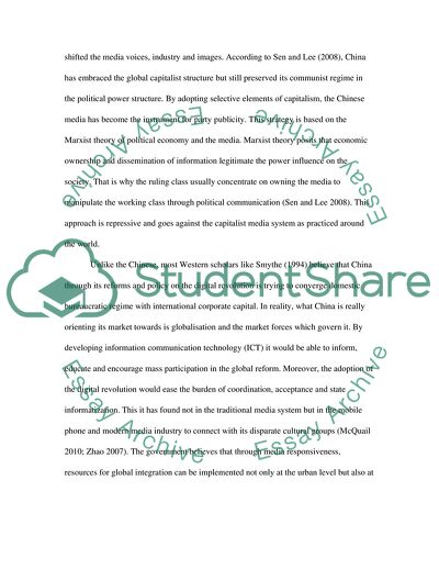 Integrating the Chinese Media Industry into Global Capitalism