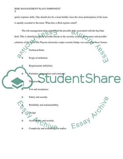 Risk Workshop and Risk Register Plan Component
