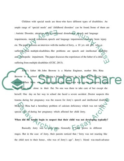 Interviewing Parents of Children with Special Needs