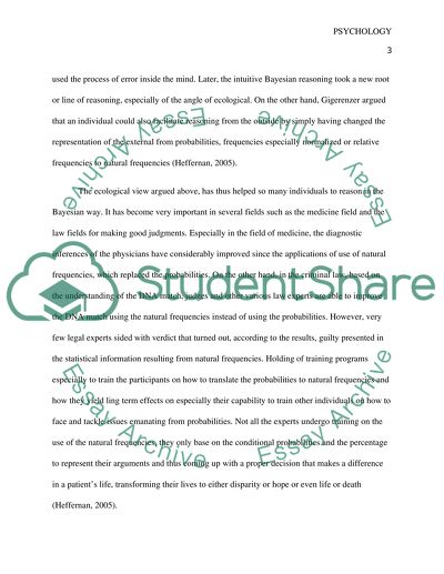 The Psychology of Judgement and Solution