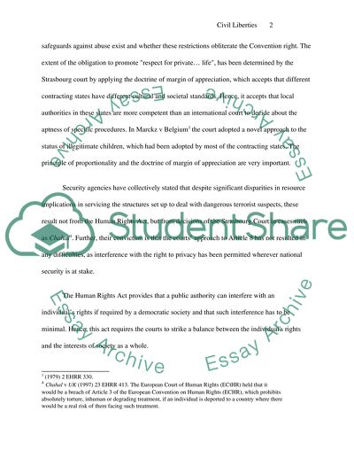 Civil Liberties, the European Convention on Human Rights