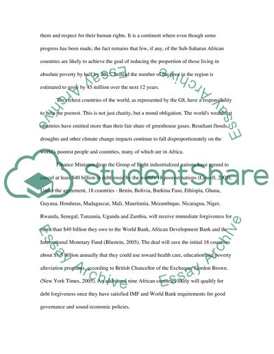 Group of Eight and Poverty in Africa