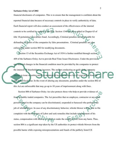 Sarbanes-Oxley Act of 2002