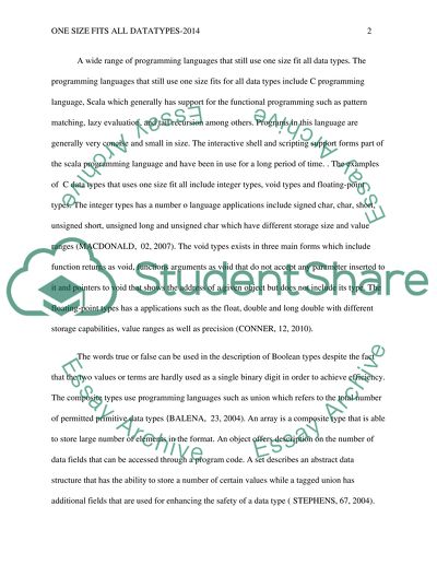 One Size Its All Datatypes