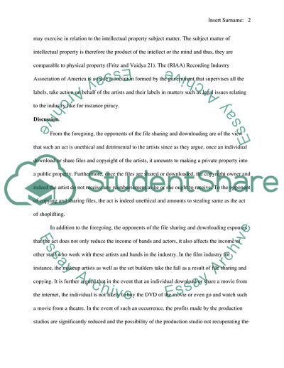 The Downloading and Sharing Intellectual Properties Online Ethically Justifiable or not