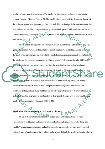 How did Marx and Engels describe social classes and the relationship between them Does their description of social classes have any relevance for understanding contemporary society in Britain Explain your argument