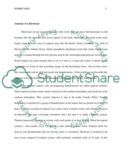 Hurricanes as a Natural Phenomena