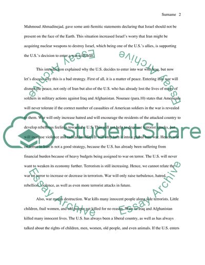 The U.S.A War with Iran