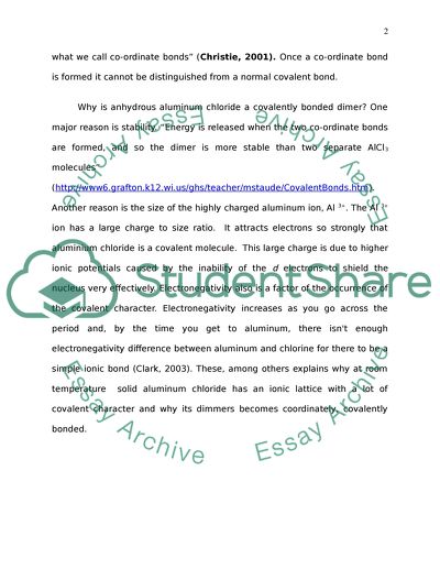 Why is anhydrous aluminum chloride a covalently bonded dimer
