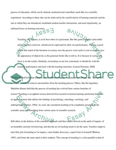 The art and Science of Teaching