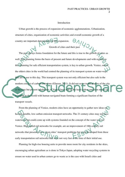 The growth of cities and their past