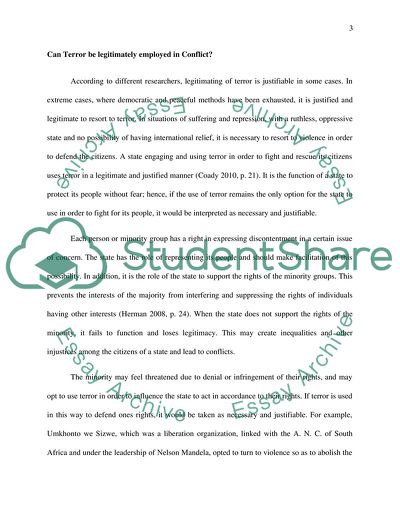 Can Terror Be Legitimately Employed in Conflict