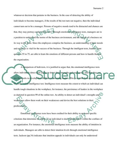 Emotional Intelligence Assessment