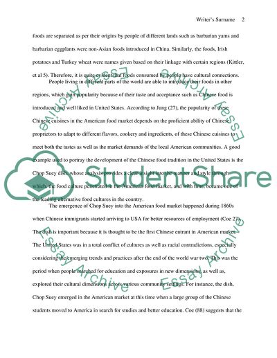 The Development of Chinese Food Culture in the United States of America