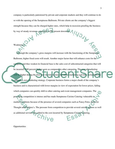 SWOT Analysis: Sumptuous Cuisine Catering